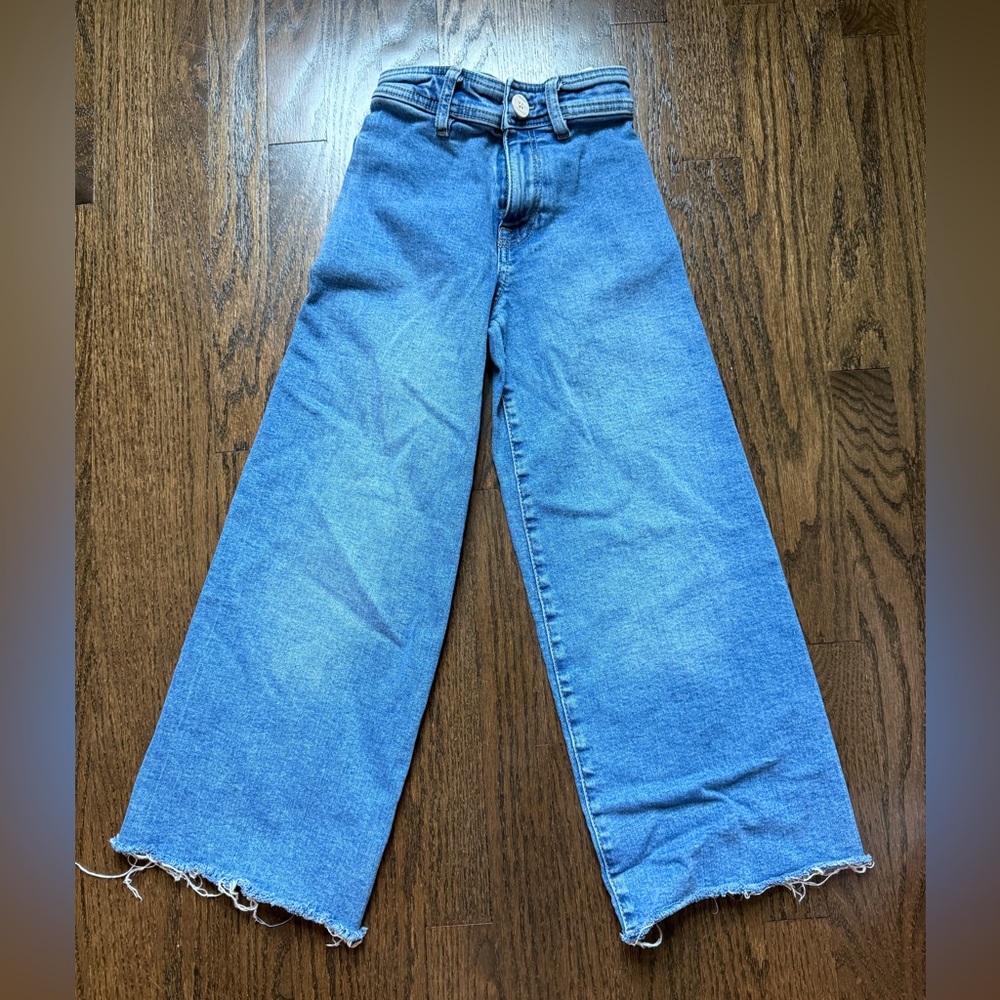 Zara girls marine wide leg jeans size 8